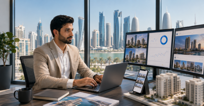 أخصائي تسويق رقمي في الدوحة داخل شركة تطوير عقاري أخصائي تسويق رقمي في الدوحة يدير حسابات التواصل الاجتماعي لشركة عقارية من مكتب حديث